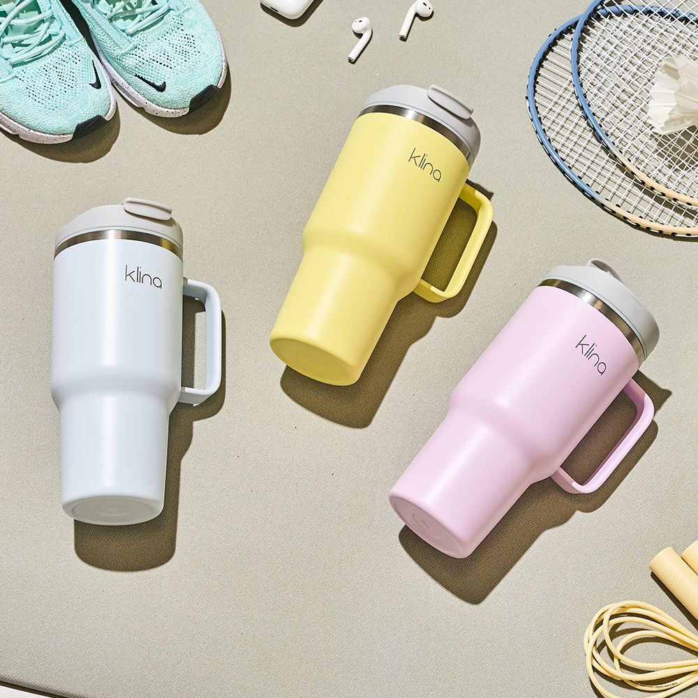 클리나 대용량 텀블러 보온보냉 빨대 텀블러 900ml, 블루 이미지 8