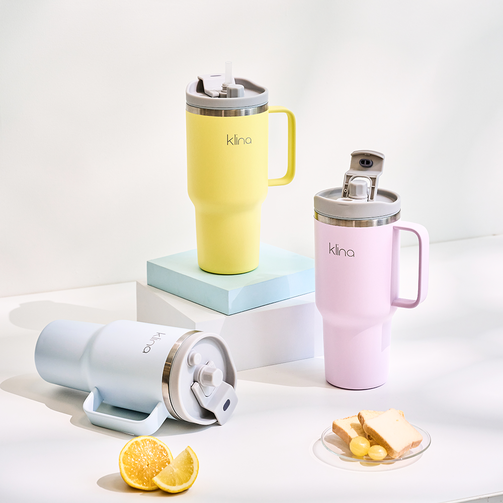 클리나 대용량 텀블러 보온보냉 빨대 텀블러 900ml, 블루 - 상세 이미지 5