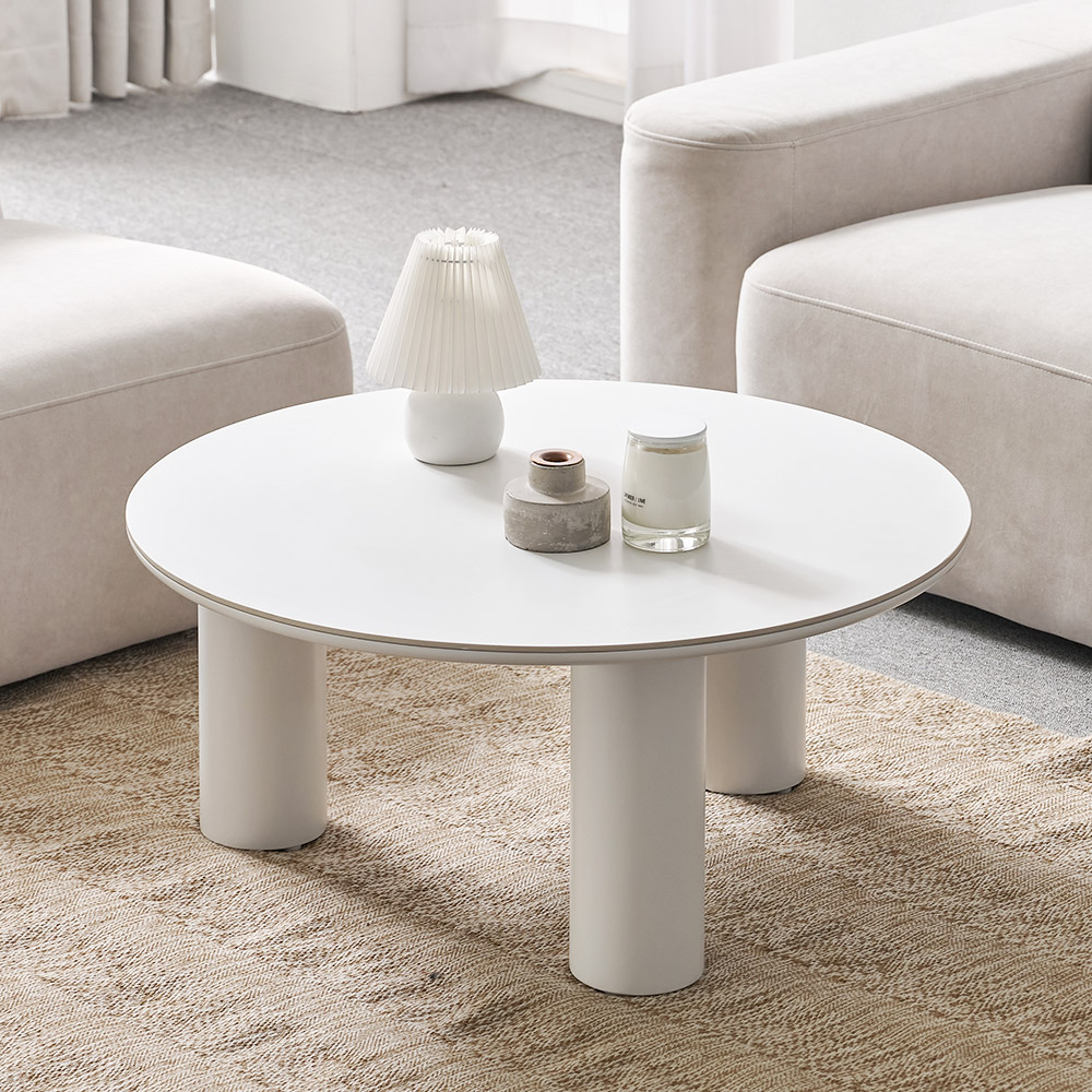 플라빈 세라믹 거실 소파 테이블 원형 크림베이지 CNM248C