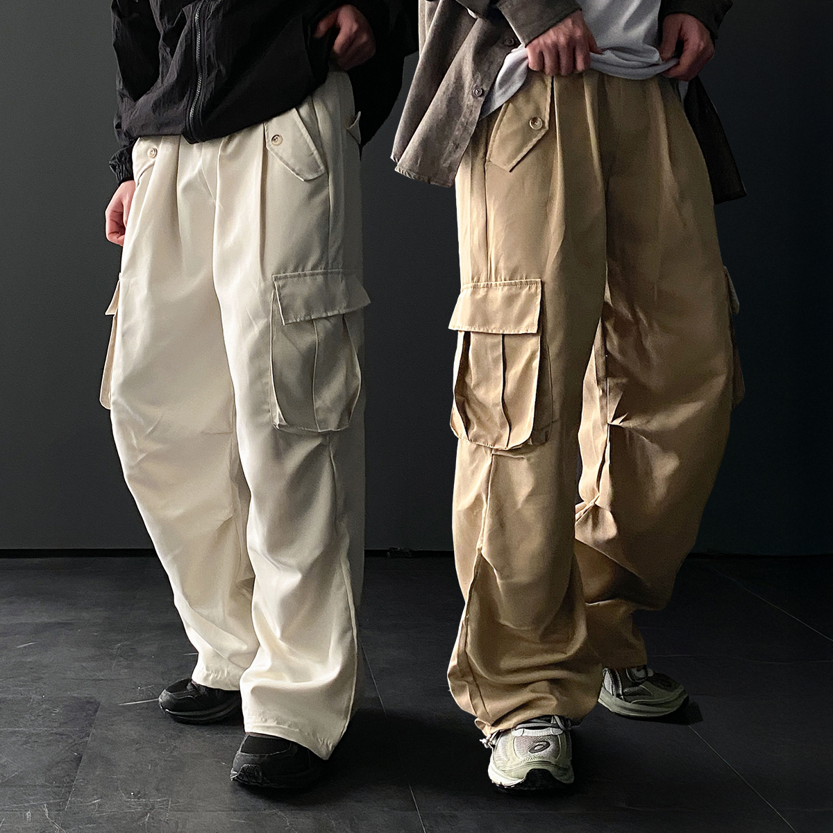 1+1 파라슈트팬츠 건빵바지 통큰바지 벌룬팬츠 - 상품 이미지