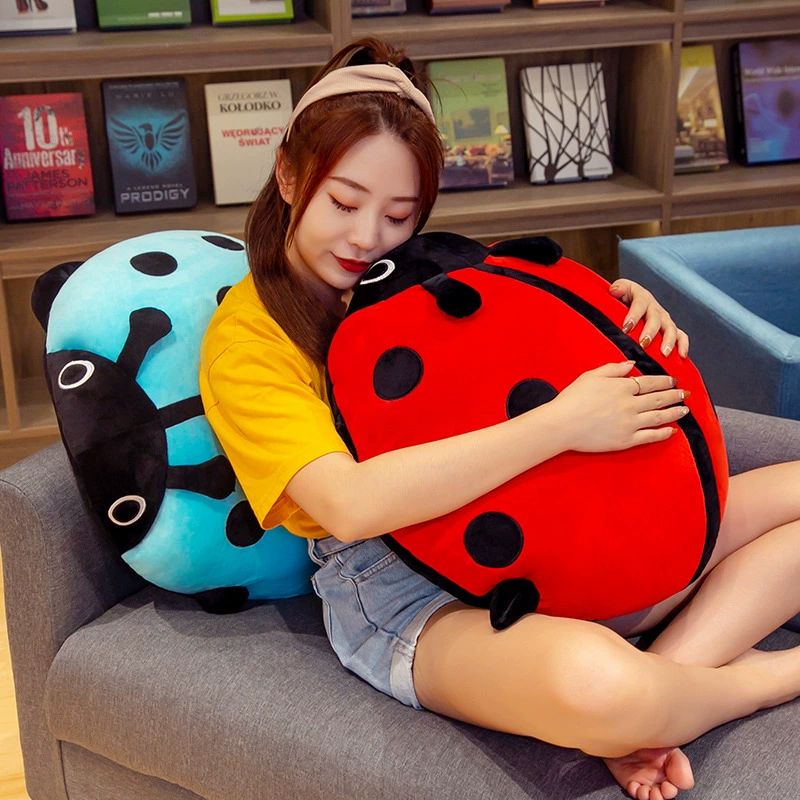 선물 인형 무당벌레 촉감좋은 곤충 대형 모찌 애착인형 바디필로우 곤충모형 레드 40cm - 상세 이미지 4