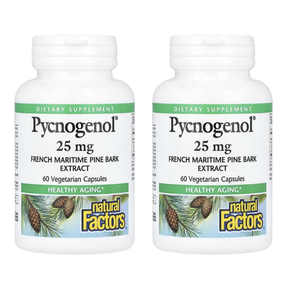 네츄럴팩터 피크노제놀 프랑스 해송 소나무 껍질 추출물 25mg Pycnogenol 60정 (2개) - 상품 이미지