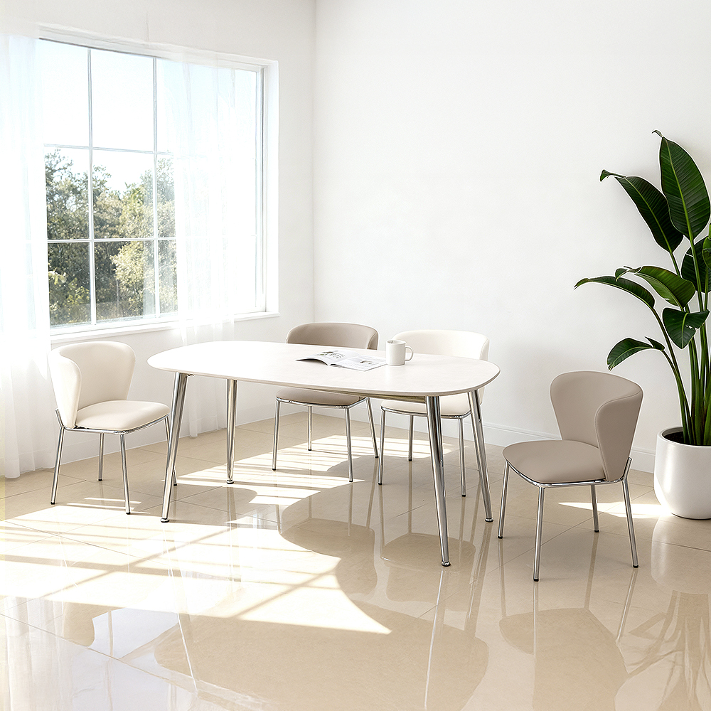 알레노 식탁의자 인테리어 편한 가죽 카페 주방 의자 미드센츄리 모던