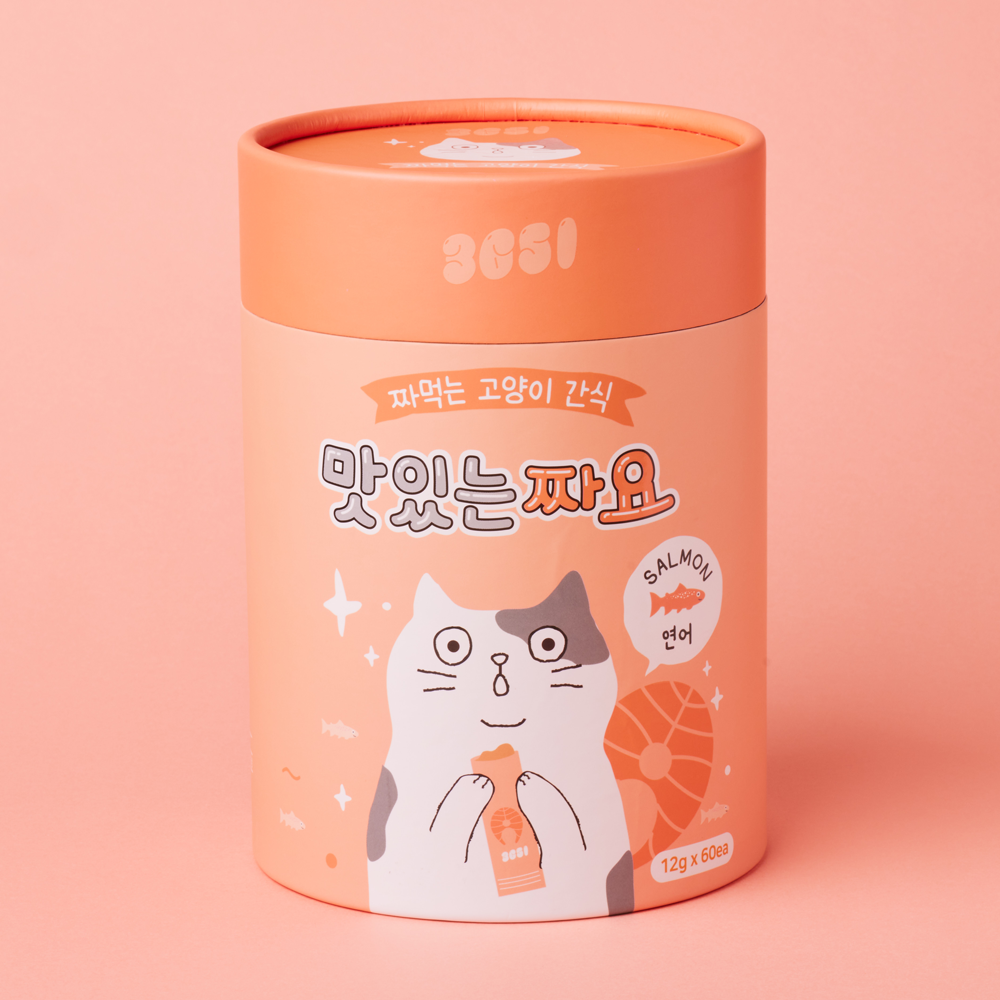 3651 맛있는 짜요 짜먹는 고양이 캔 간식 대용량 3종 혼합, 12g, 60개 이미지 4