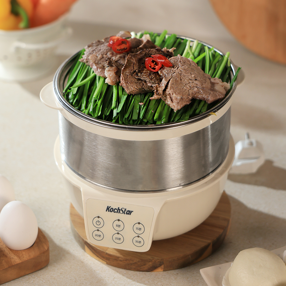 콕스타 올인원 멀티 스텐 멀티쿠커 전기 찜기 계란 고구마 호빵 스팀기 NKTMS-1000