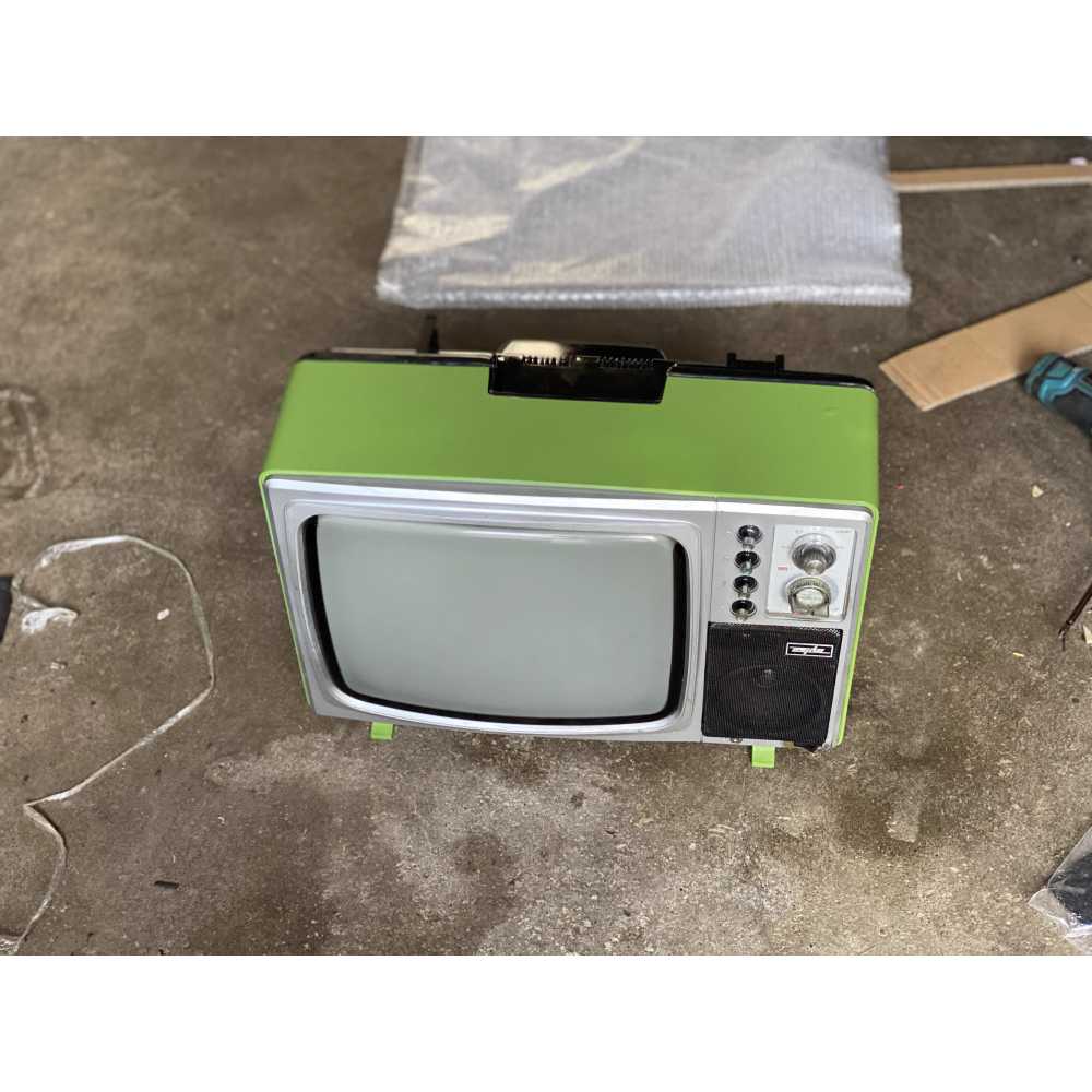 복고풍 옛날 TV 클래식 디자인 인테리어 장식 소품 A 14인치 주황색 - 상세 이미지 3