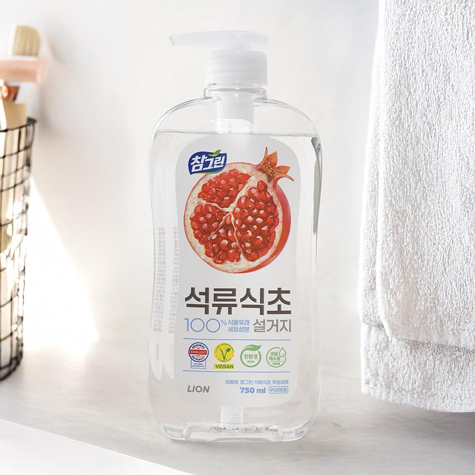 메가마트 라이온 참그린 석류식초 주방세제 750ml 용기 - 상품 이미지