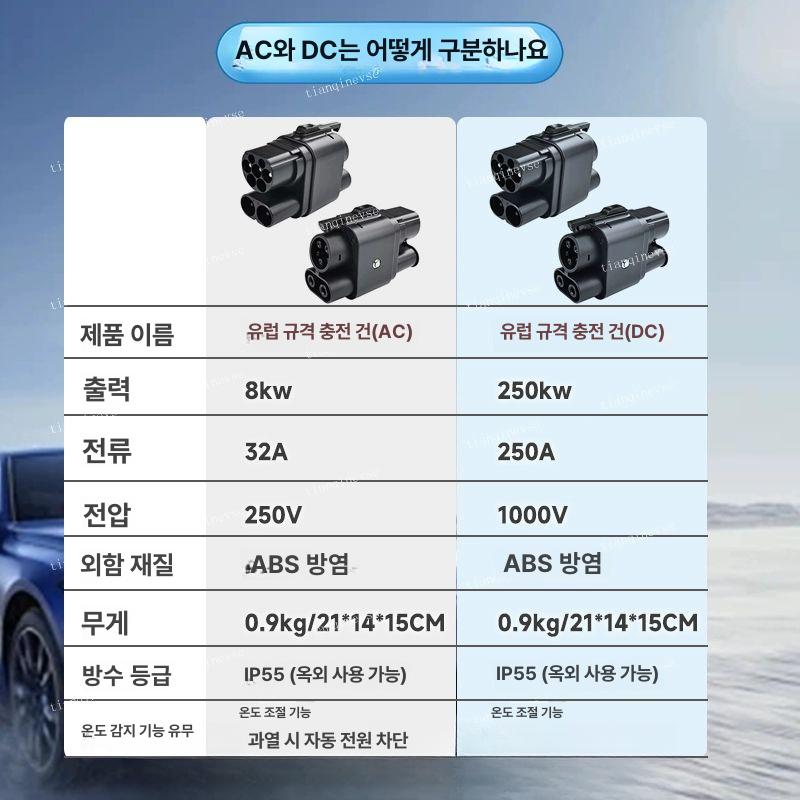 어댑터 충전 아답터 콤보케이블 전기차 컨버터 충전어댑터 고속 유럽표준 미국표준 유럽 - 상세 이미지 5