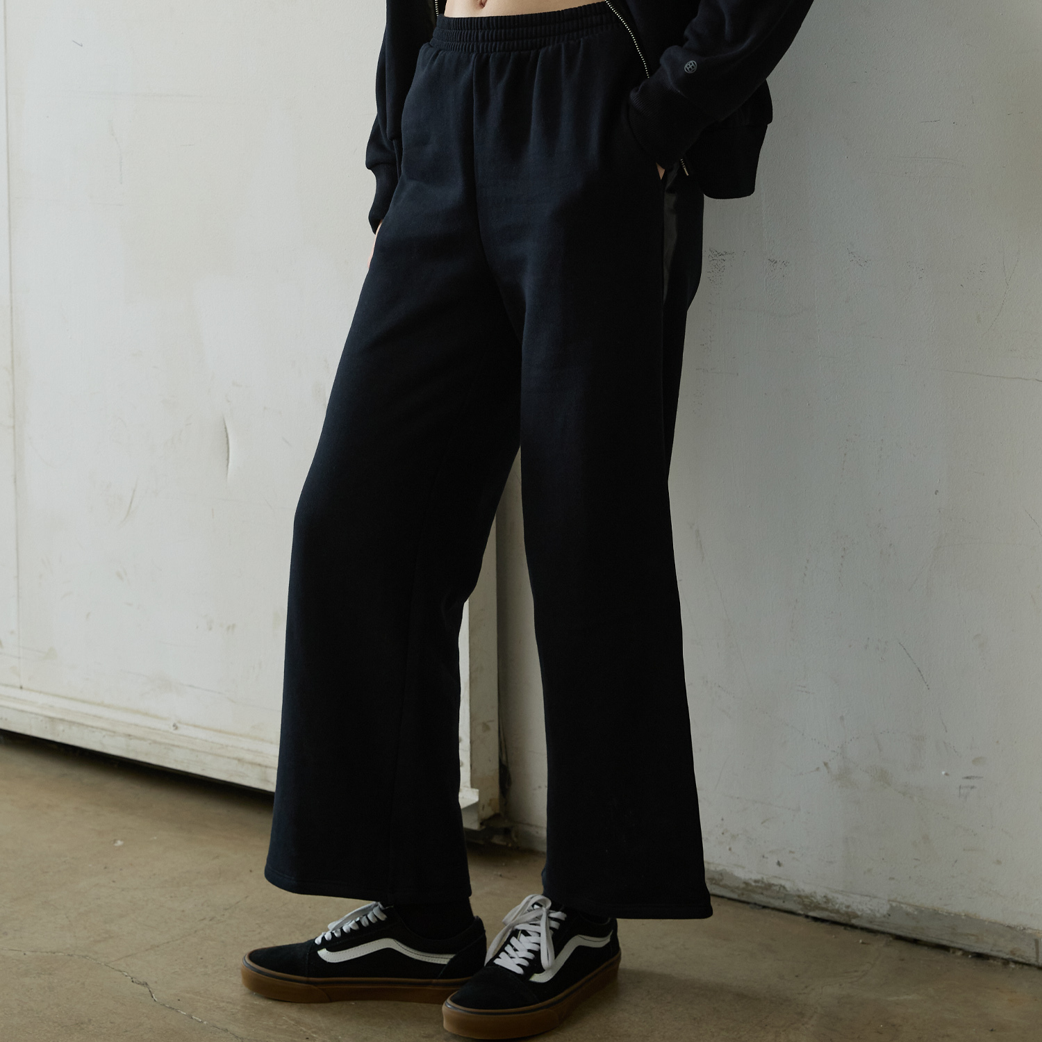 Lipbbam 더블소프트 사틴 테이프 플리스 팬츠 LPW010 블랙BK, M - 메인 이미지