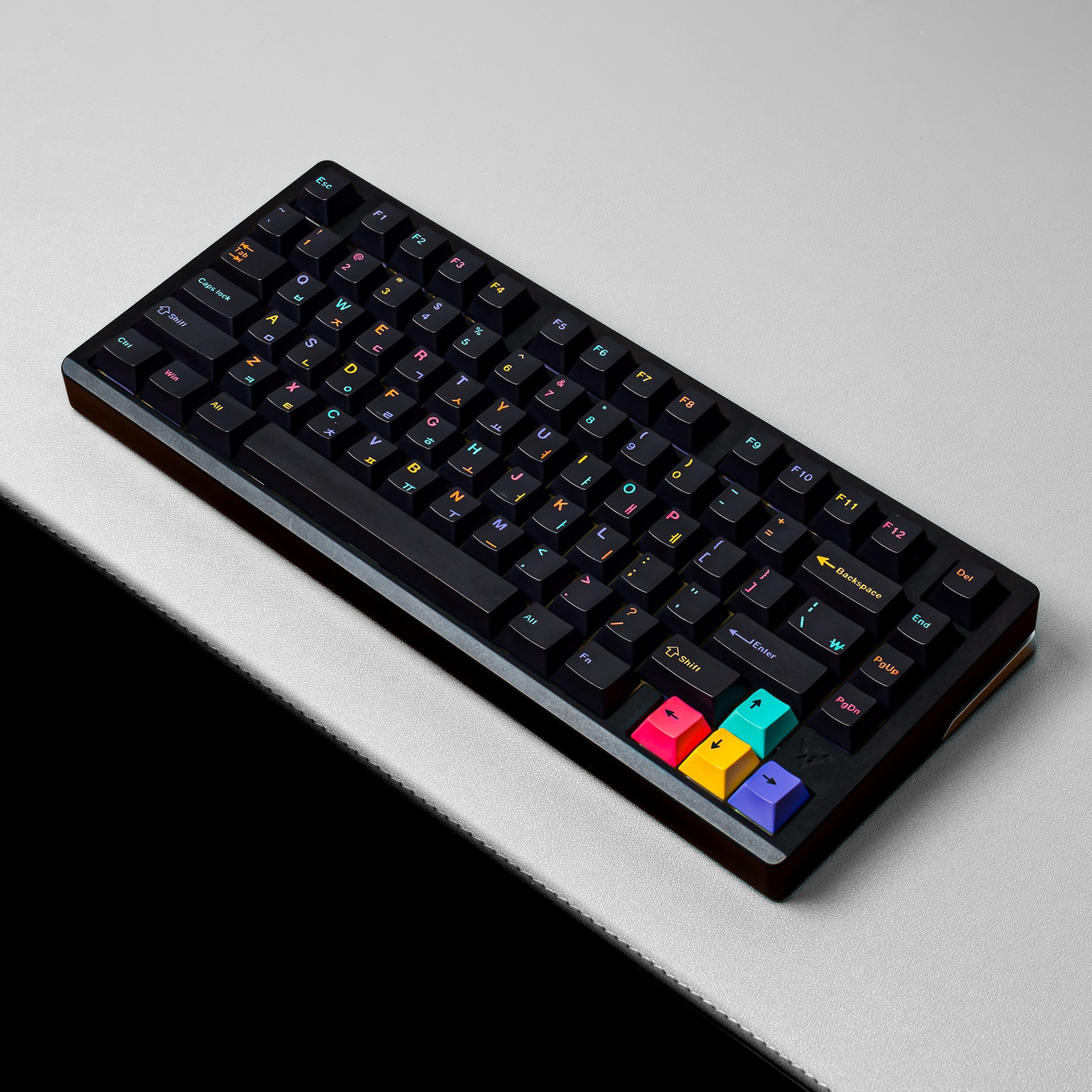 CMYK 블랙 배색 한영키캡 Cherry 염료승화 PBT 체리 기계식키보드 키캡 - 상세 이미지 2