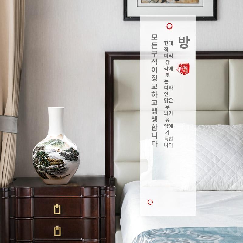 도자기 장식품 선반장식 개업 전통 집들이선물 조각상 인테리어소품 사무실 조형물 딥밸리섀도우석류꽃병+증명서 - 상세 이미지 4