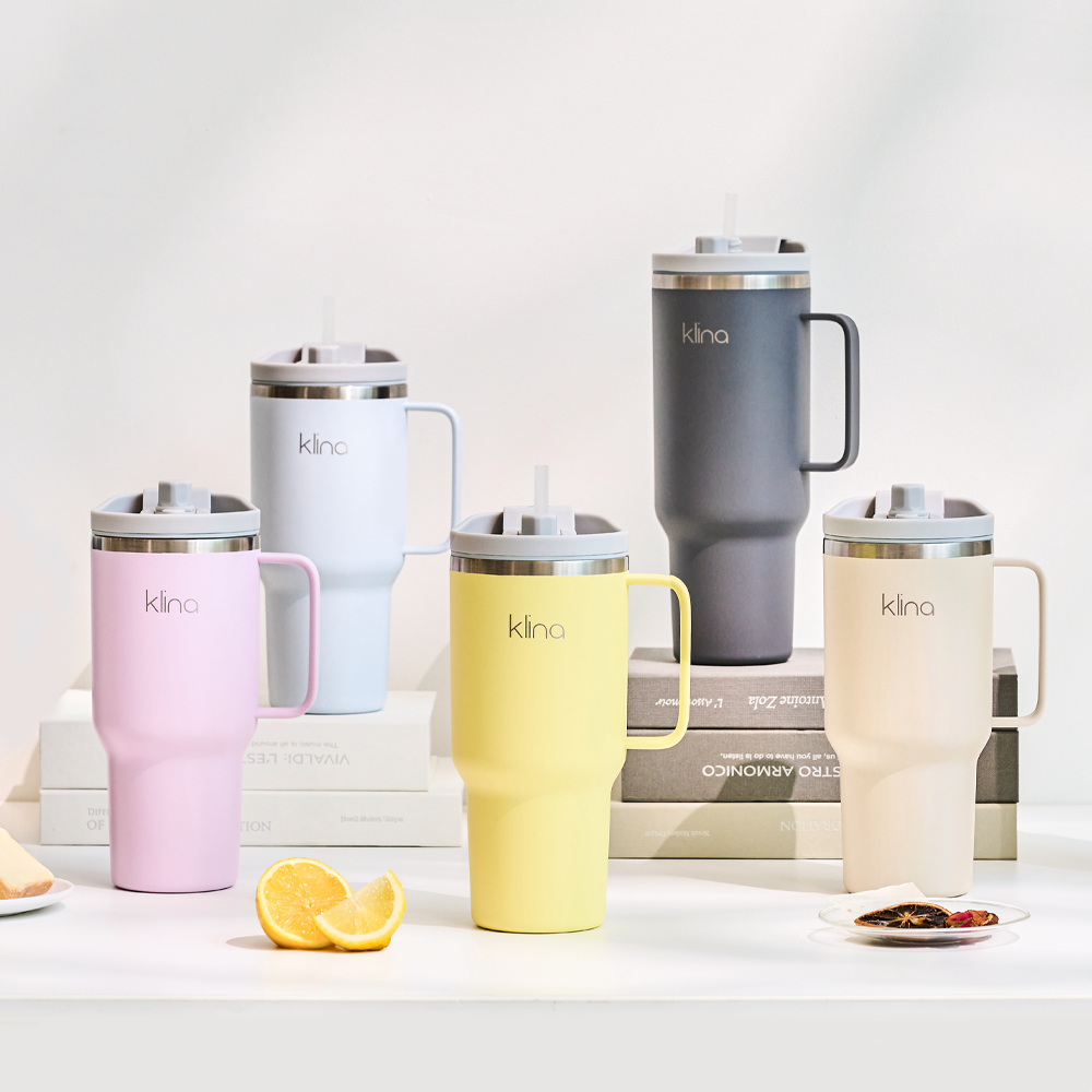 클리나 대용량 텀블러 보온보냉 빨대 텀블러 900ml, 블루 이미지 6