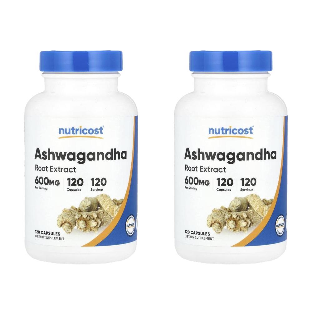 뉴트리코스트 아슈와간다 추출물 600mg Ashwagandha 120정 (2개) - 상품 이미지