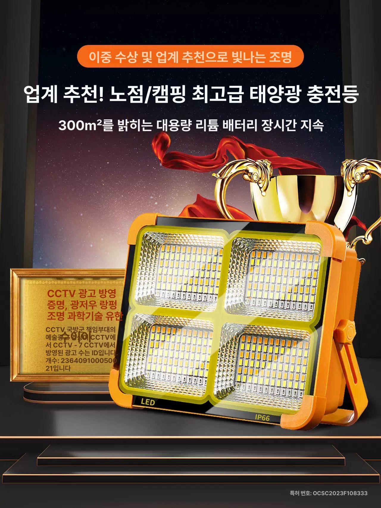 축제 야시장 백라이트 랜턴 스탠드 야외 충전식 조명 태양광 포켓 230cm 1000W - 상세 이미지 2