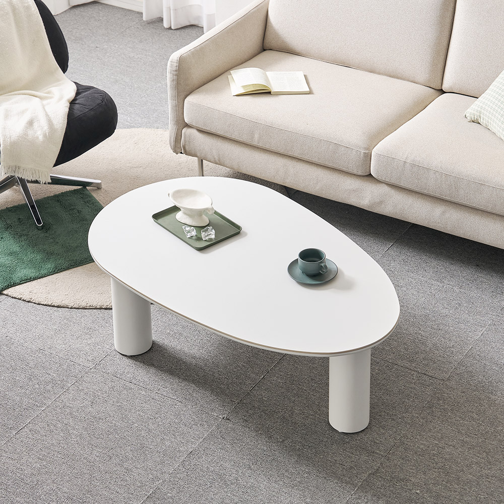 플라빈 세라믹 좌식 소파 거실 테이블 밥상 식탁 물방울 크림베이지 CNM247C