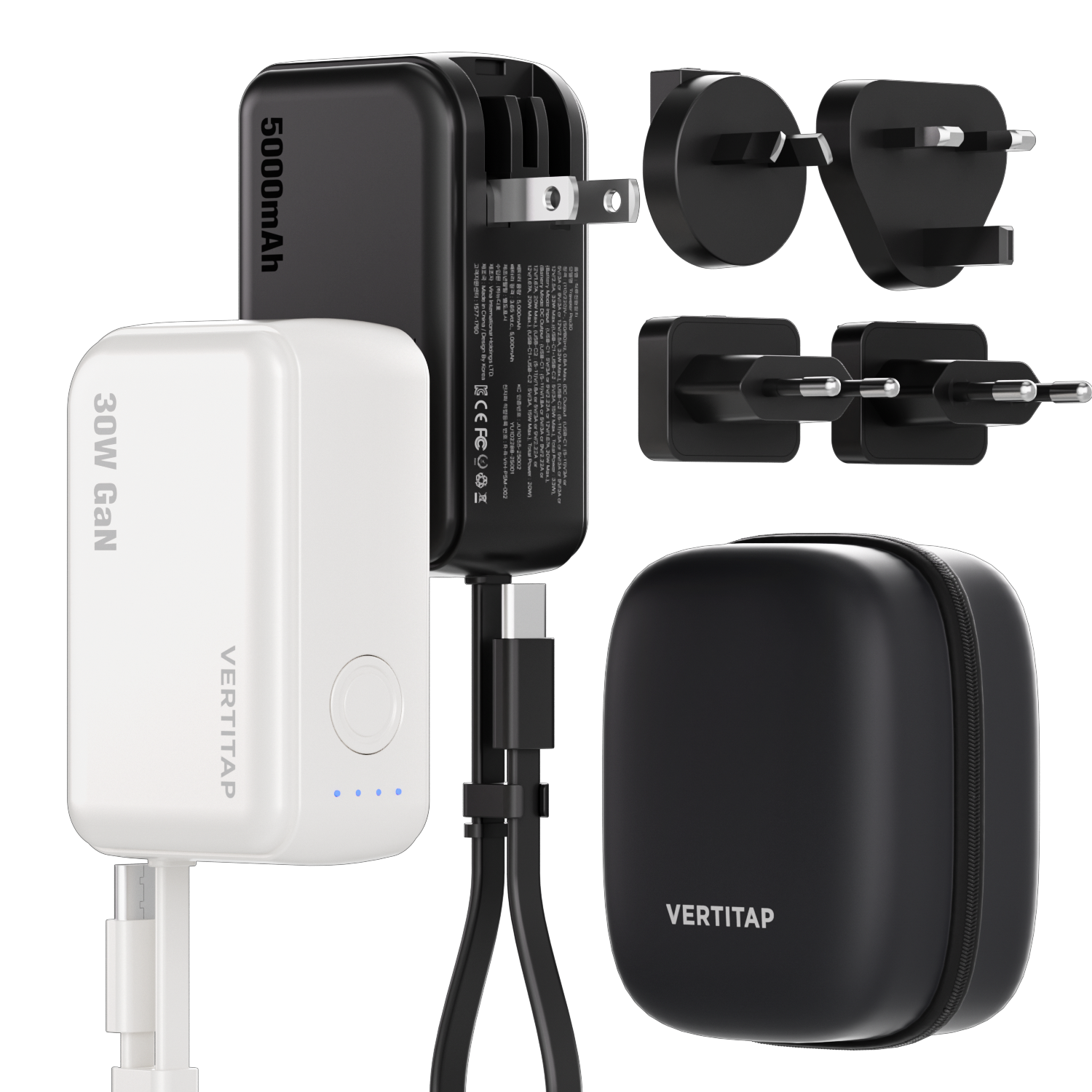 버티탭 트레블러 프로 30W 멀티 어댑터 보조배터리 해외 여행용 멀티탭 usb 전기 콘센트