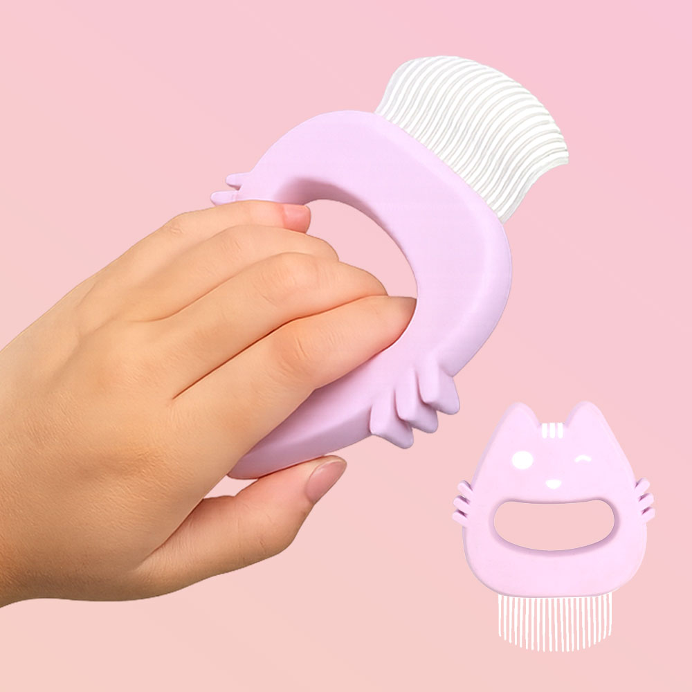 크레용펫 강아지 고양이 브러쉬 실리콘 눈꼽빗 털갈이빗 죽은털제거 조개 - 상품 이미지