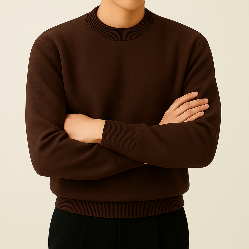 LAINE 남자니트 가을 오버핏 워셔블 LOGAN 니트 브라운, M (95-100) - 상세 이미지 2