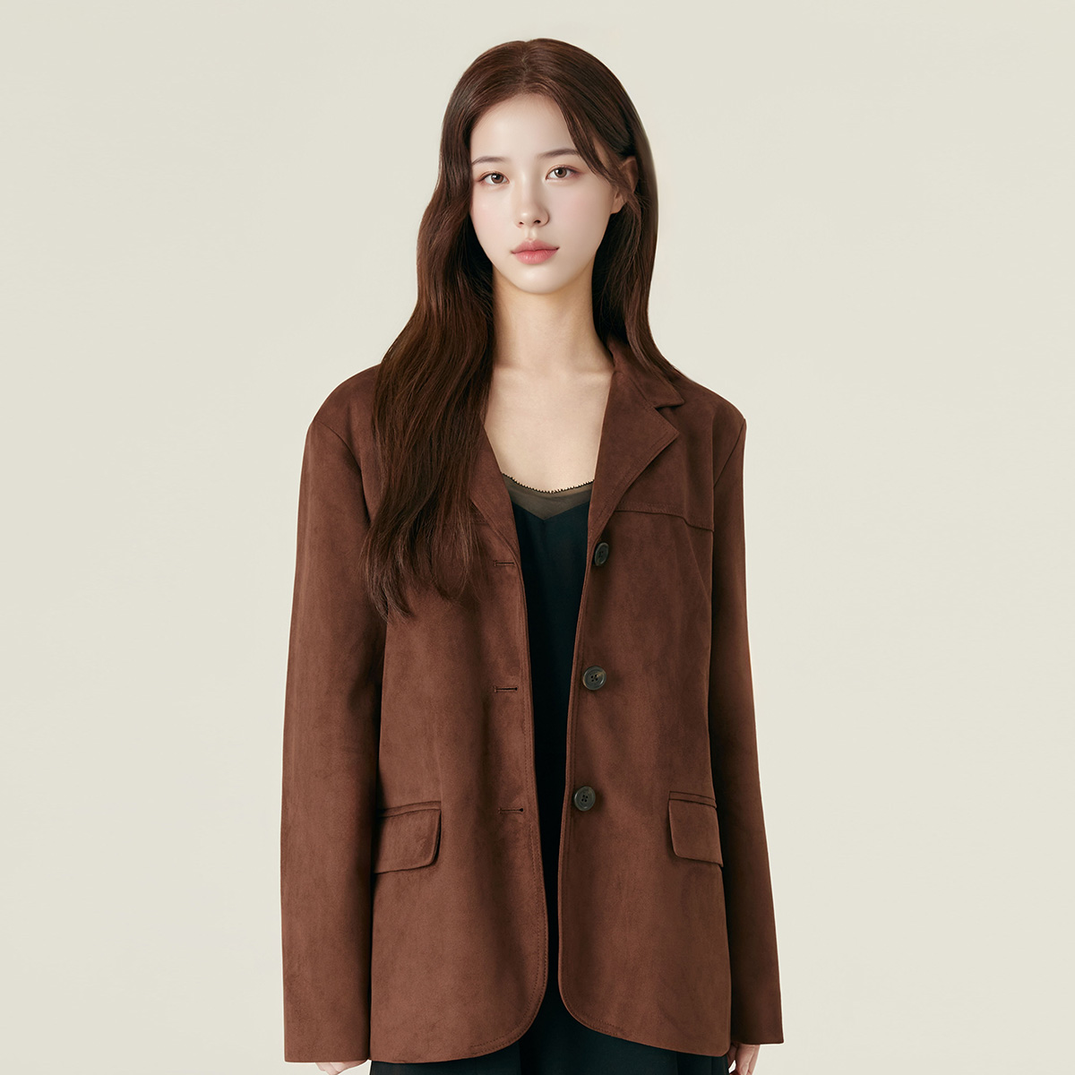 로엠 테일러드 페이크 레더 자켓 RMJKF4TR21 - 상품 이미지