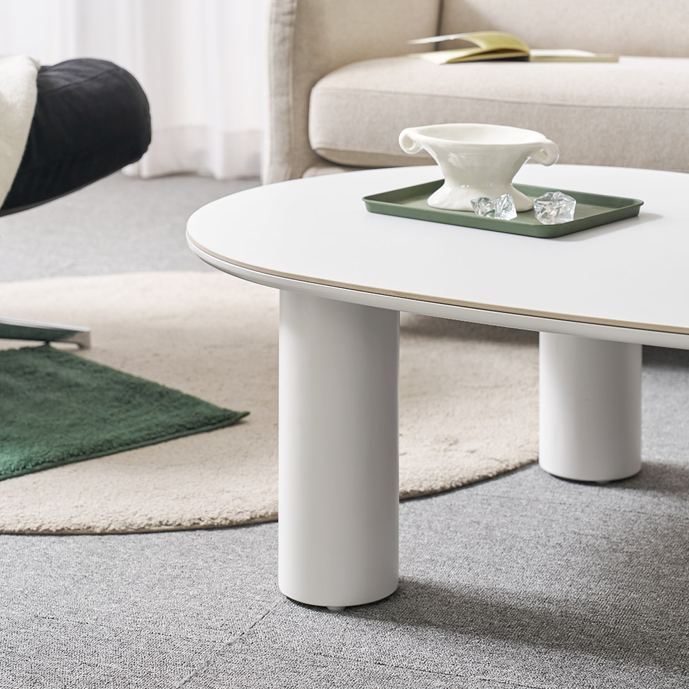 플라빈 세라믹 좌식 소파 거실 테이블 밥상 식탁 물방울 크림베이지 CNM247C