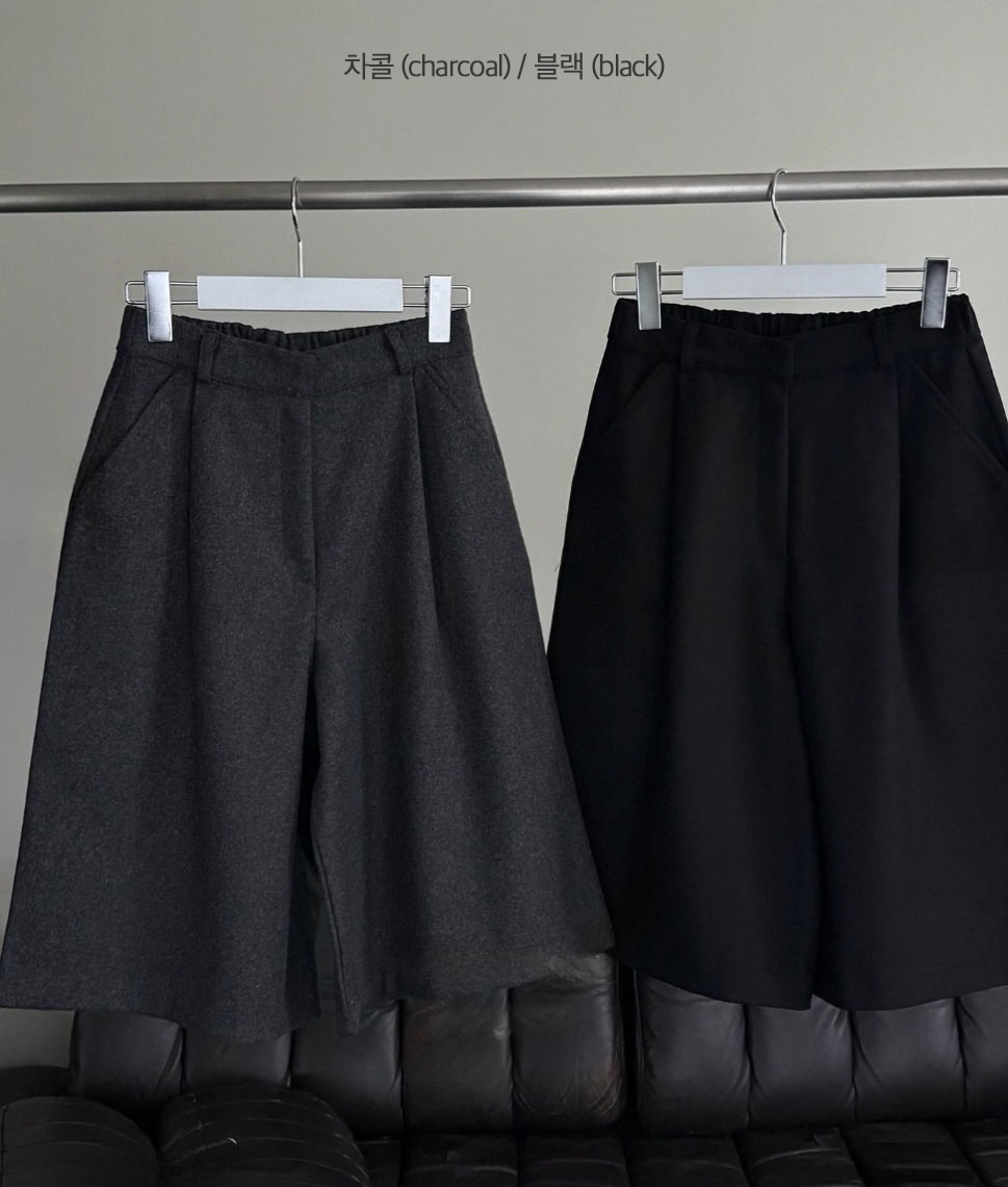 리스 울 버뮤다 밴딩 슬랙스 [2Color] - 상세 이미지 5