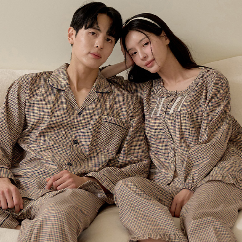 국산 잠옷 캐드 순면 잠옷 신혼 커플 가을 잠옷 선물 - 상품 이미지
