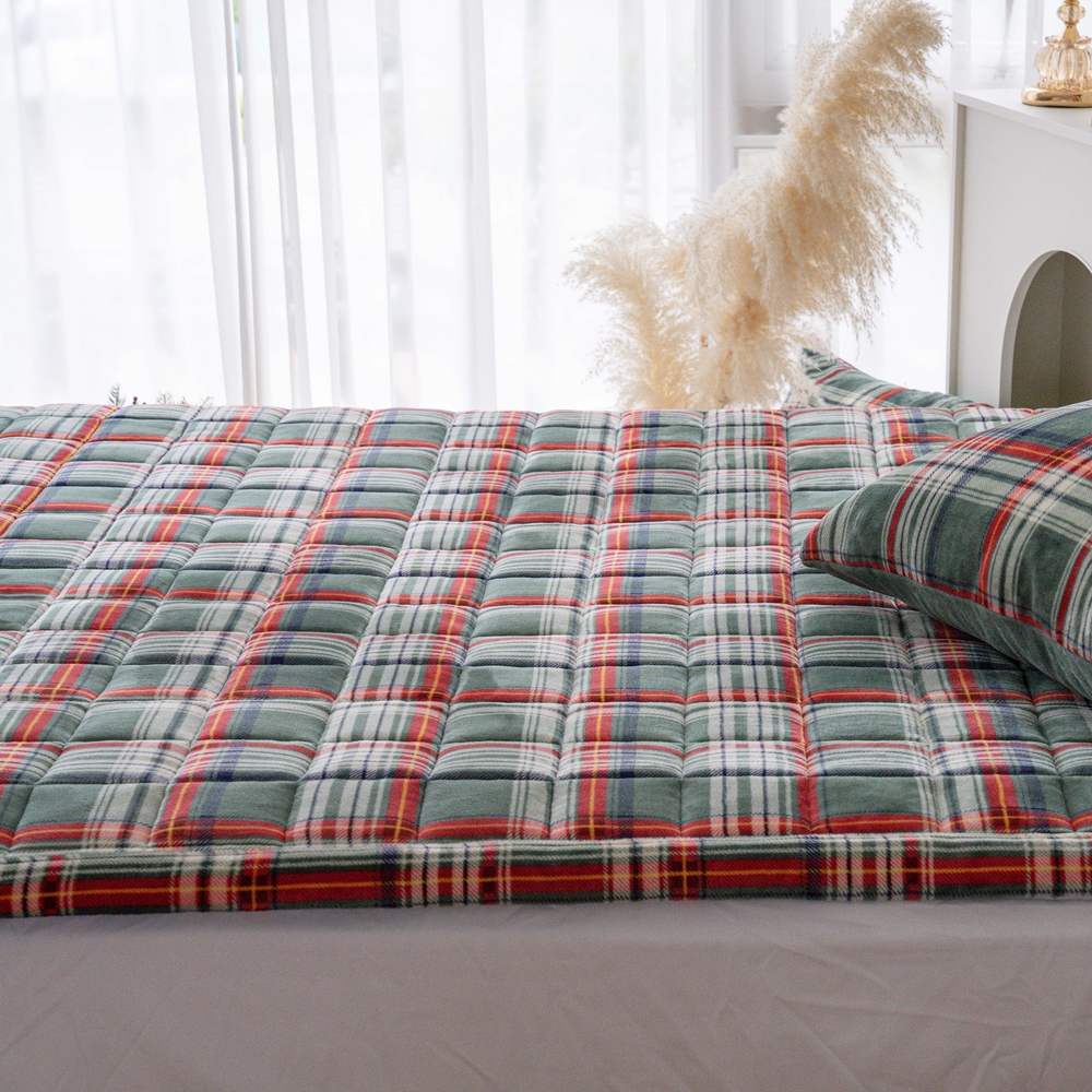 나라데코 밍크 극세사 체크 따뜻한 겨울 밴딩 침대패드 SS