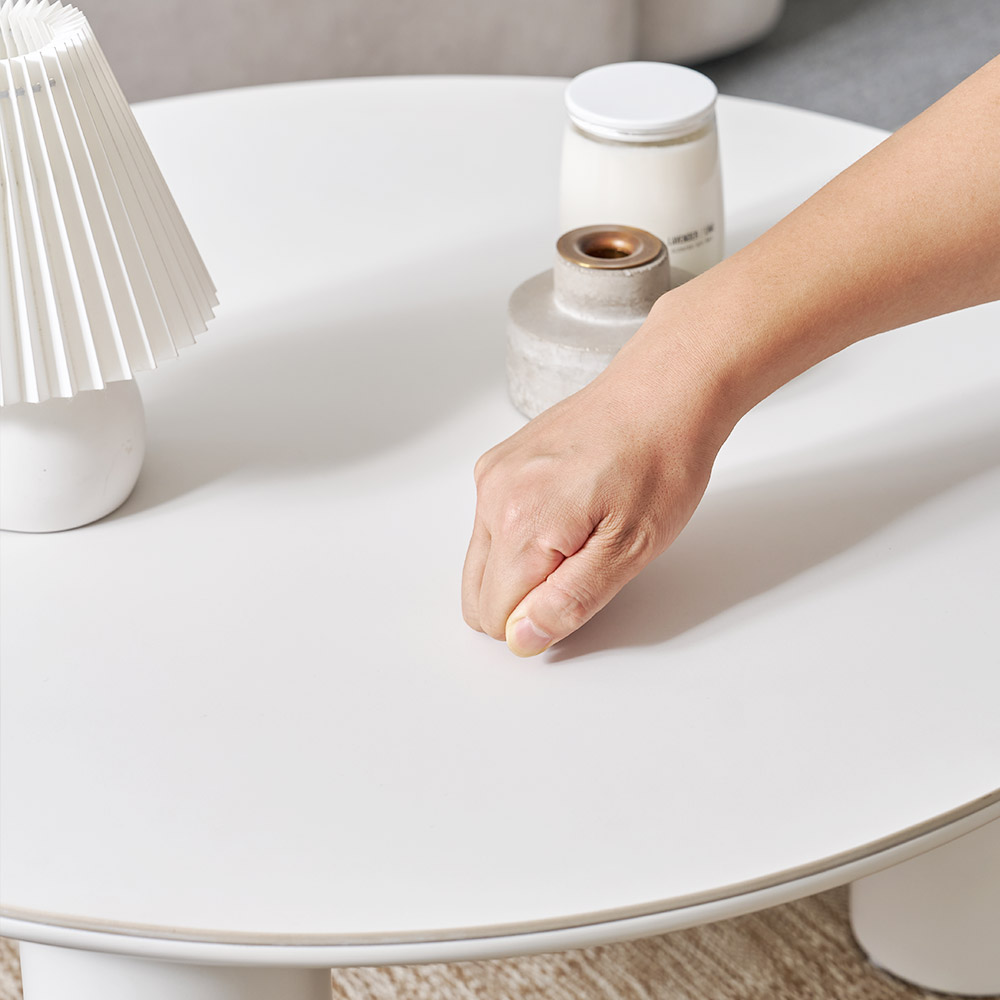 플라빈 세라믹 좌식 소파 거실 테이블 밥상 식탁 원형 크림베이지 CNM248C