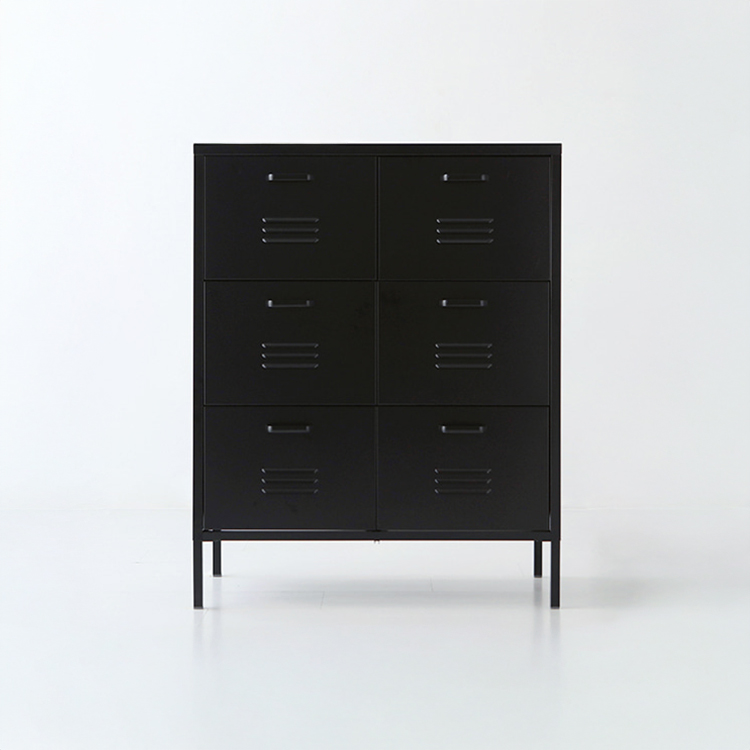 MKB 캐비넷 수납장 6칸 8001015 800x400x1015mm, 3단, 블랙 1725.4458 - 메인 이미지