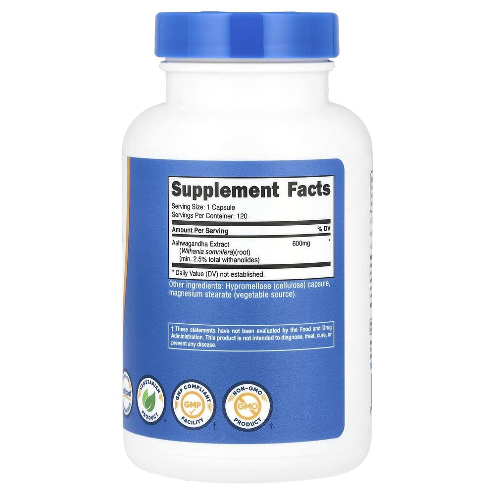 뉴트리코스트 아슈와간다 추출물 600mg Ashwagandha 120정 - 상세 이미지 3