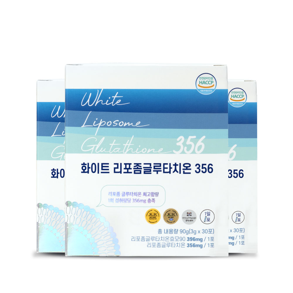 백세식품 리포좀글루타치온 화이트356 히알루론산 피쉬콜라겐 레몬맛 30포, 3개 - 메인 이미지