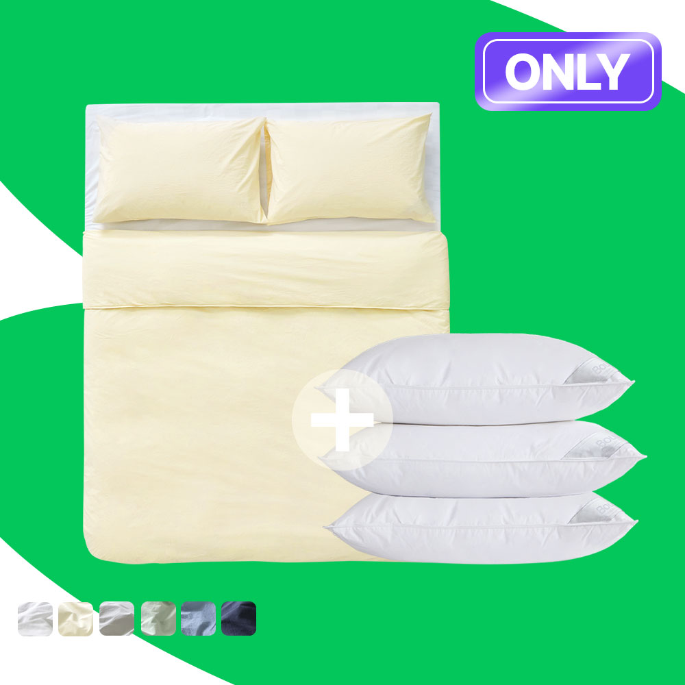 (단독) 세레니티 구스100% 무봉제 호텔 차렵이불세트 SS 500g