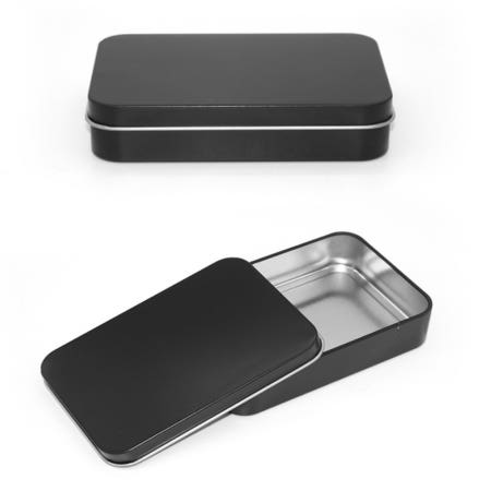 오픈 사각 틴 케이스 면봉 실핀 깡통 실버 용기