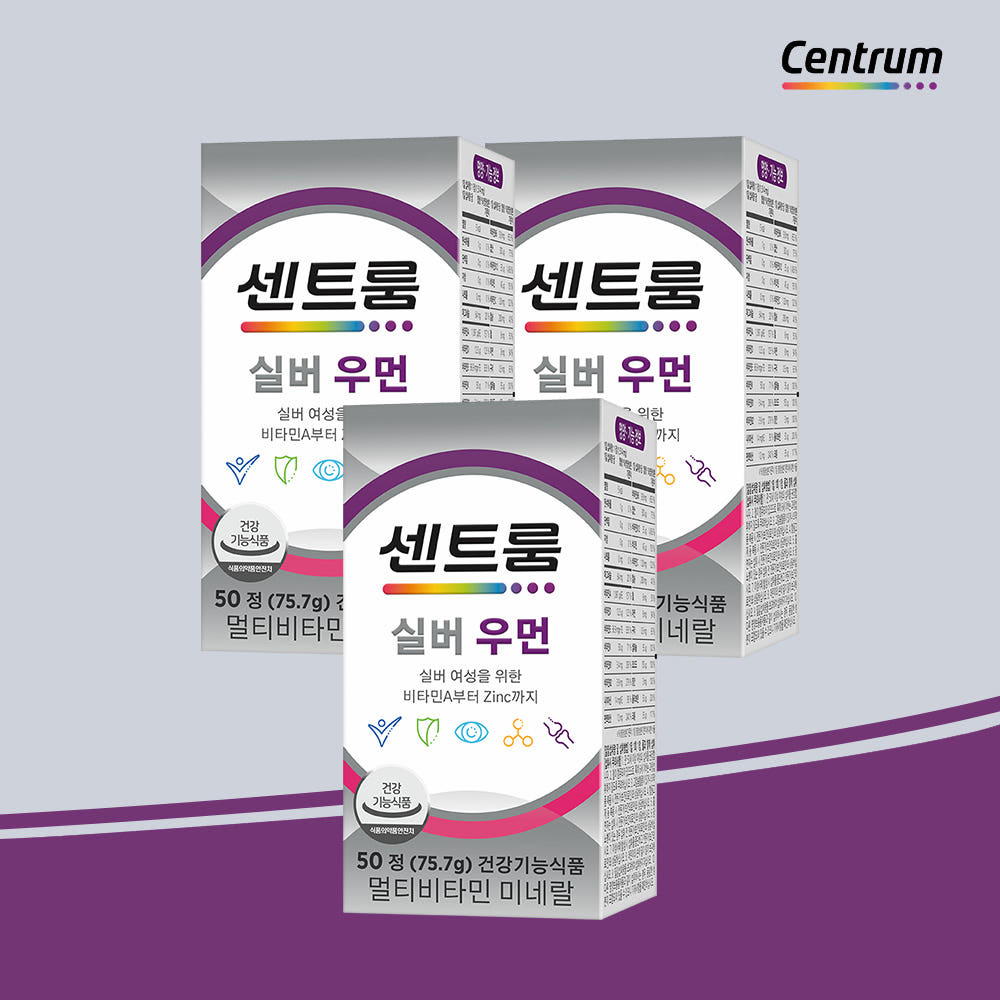 센트룸 실버 우먼 멀티비타민 미네랄 50정, 3개 - 메인 이미지