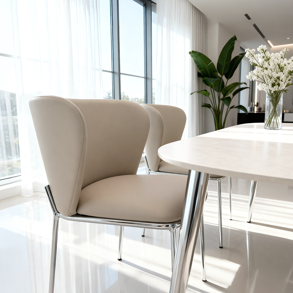 알레노 식탁의자 인테리어 편한 가죽 카페 주방 의자 미드센츄리 모던