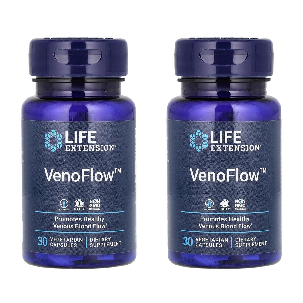 라이프익스텐션 VenoFlow 피크노제놀 프랑스 해송 소나무 껍질 추출물 150mg Pycnogenol 30정 (2개) - 상품 이미지