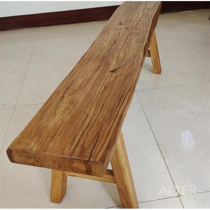고재 벤치 긴의자 롱스툴 빈티지 의자 카페 원목 100x26x45cm - 상세 이미지 2