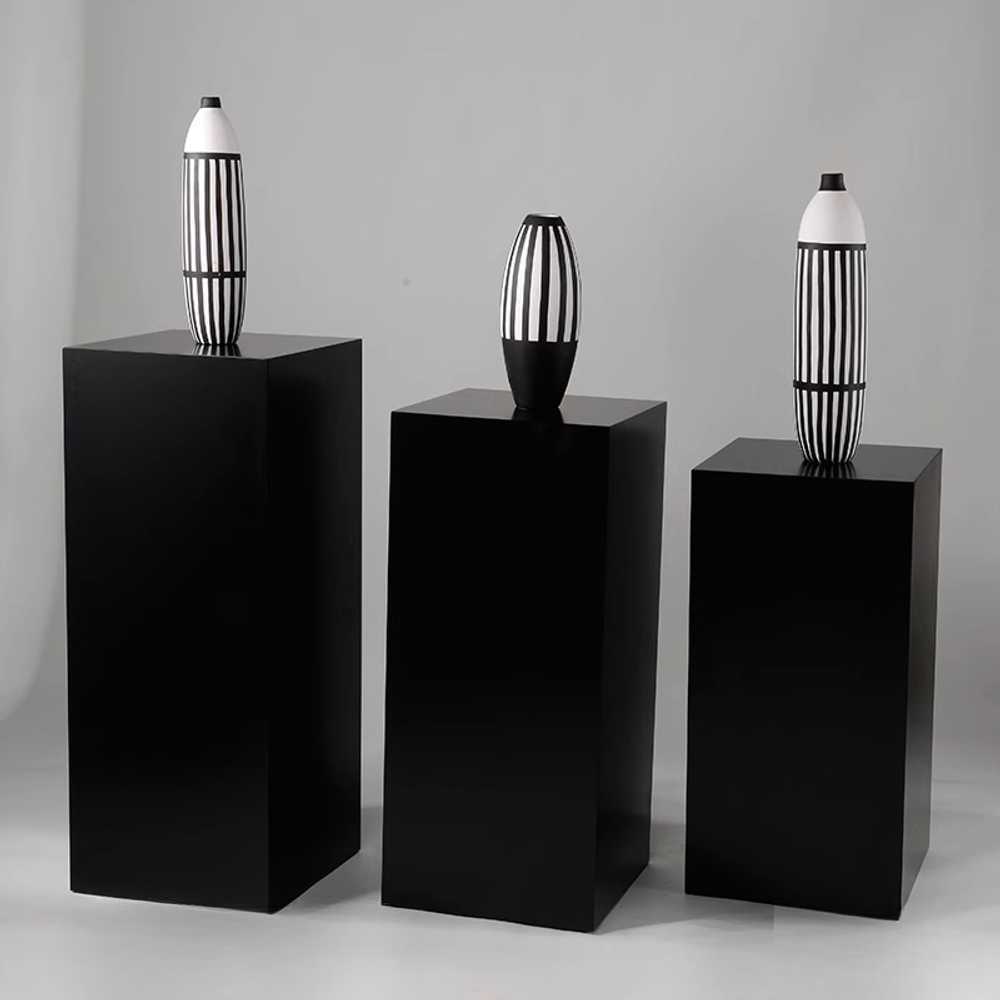 사각 블랙 전시대 스툴 진열용 매장 인테리어 의자 화이트 40x30cm - 상세 이미지 2