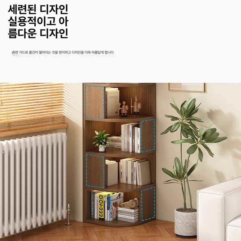 삼각틈새 코너장 모서리 조립식 수납장 북유럽감성 공간 웜화이트 두꺼운 40x40x176cm - 상세 이미지 5
