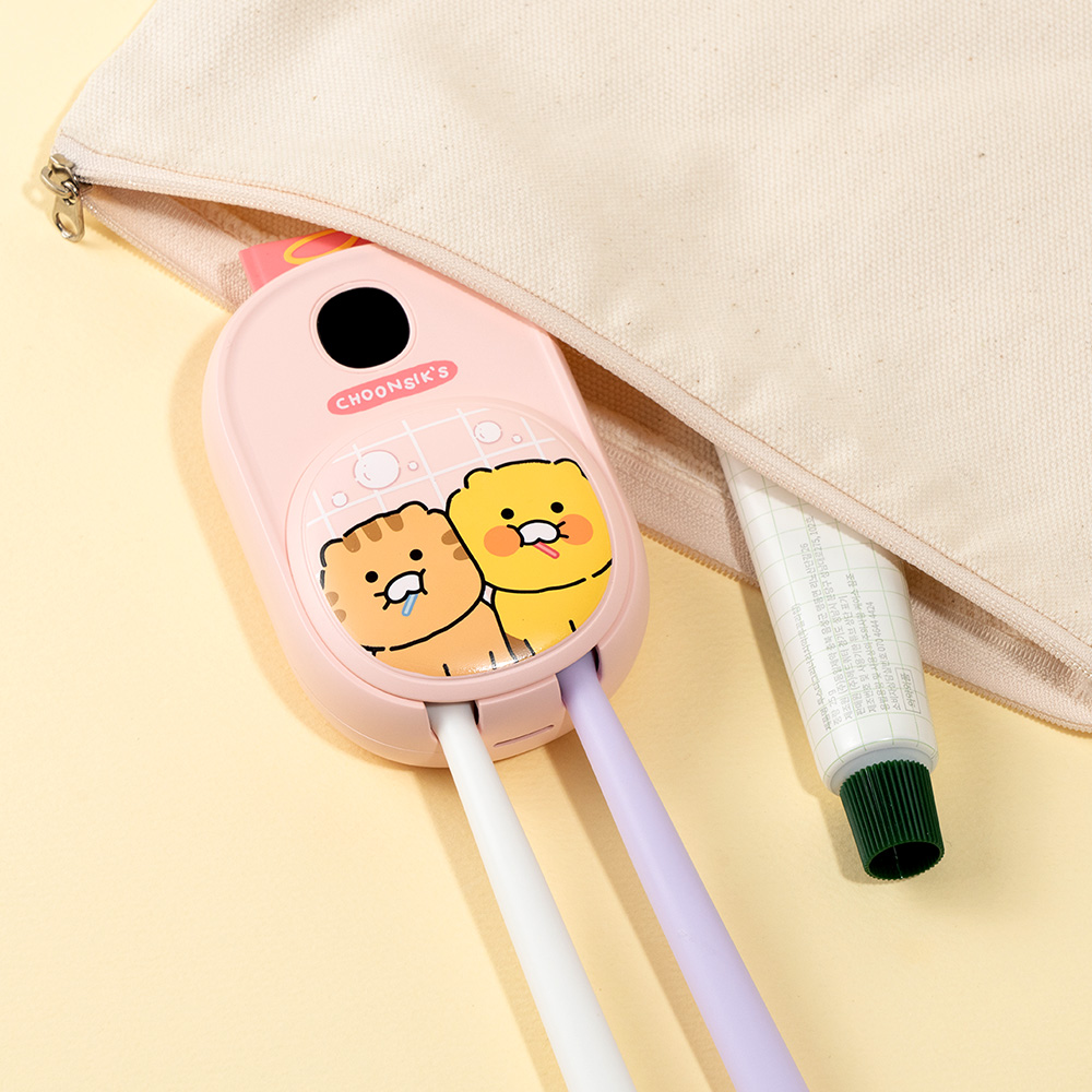 카카오프렌즈 춘식이 짝꿍 듀얼 UV 칫솔 살균 건조기 2구 휴대용 가정용 살균기 이미지 6