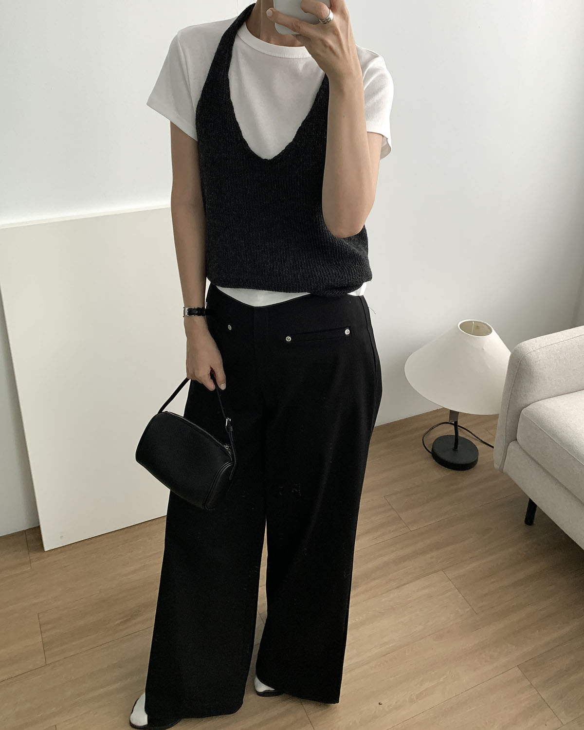 [S당일] 베르 와이드 부츠컷 팬츠 하이웨스트 스판바지 웨어링무드 (2c) - 상세 이미지 3