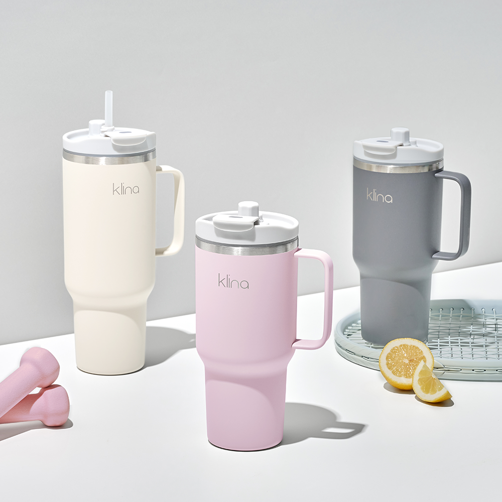 클리나 대용량 텀블러 보온보냉 빨대 텀블러 900ml, 퍼플 이미지 6