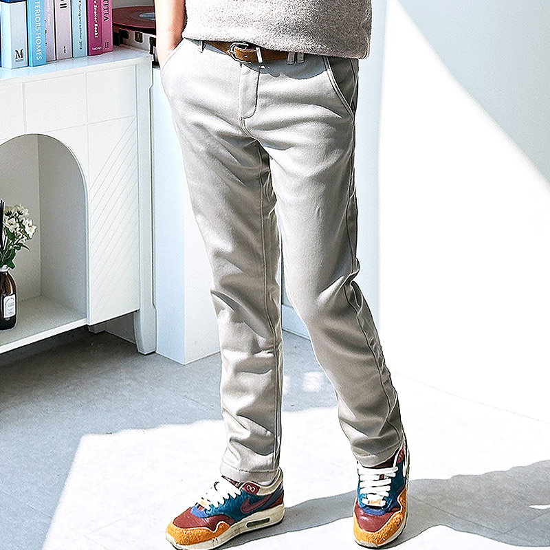 남성기모면바지 본딩 치노 히든밴딩 빅사이즈 겨울바지 제품 이미지