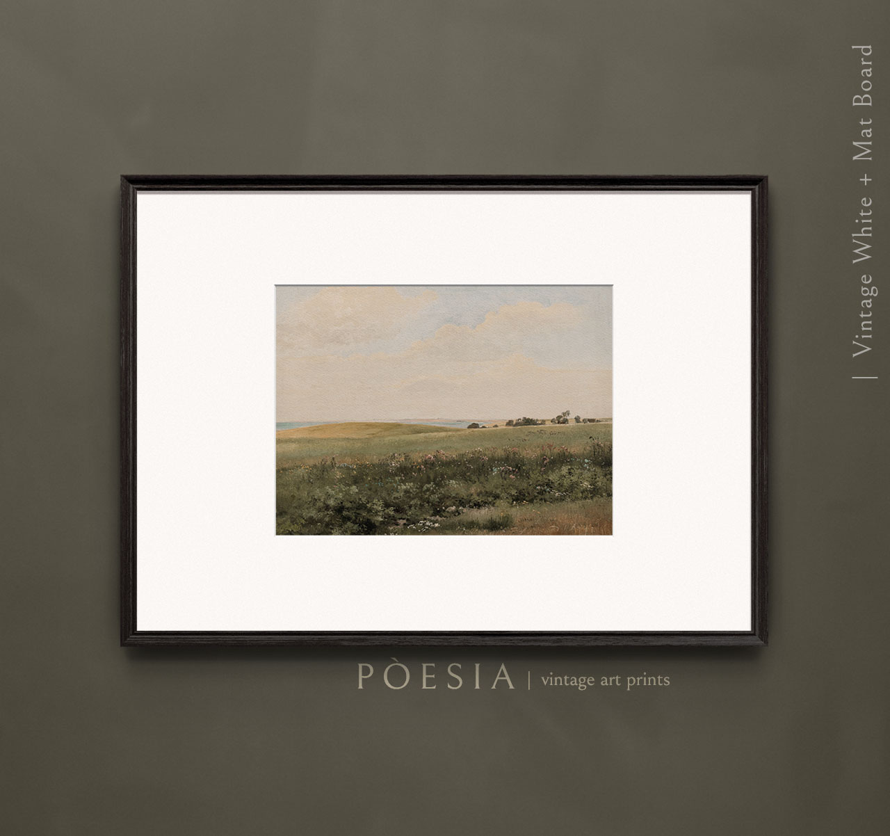 [카를 프레데릭 아가르드] Sommerlandskab med bølgende marker 54.9×39.8 cm 매트&액자 포함 - 상세 이미지 3