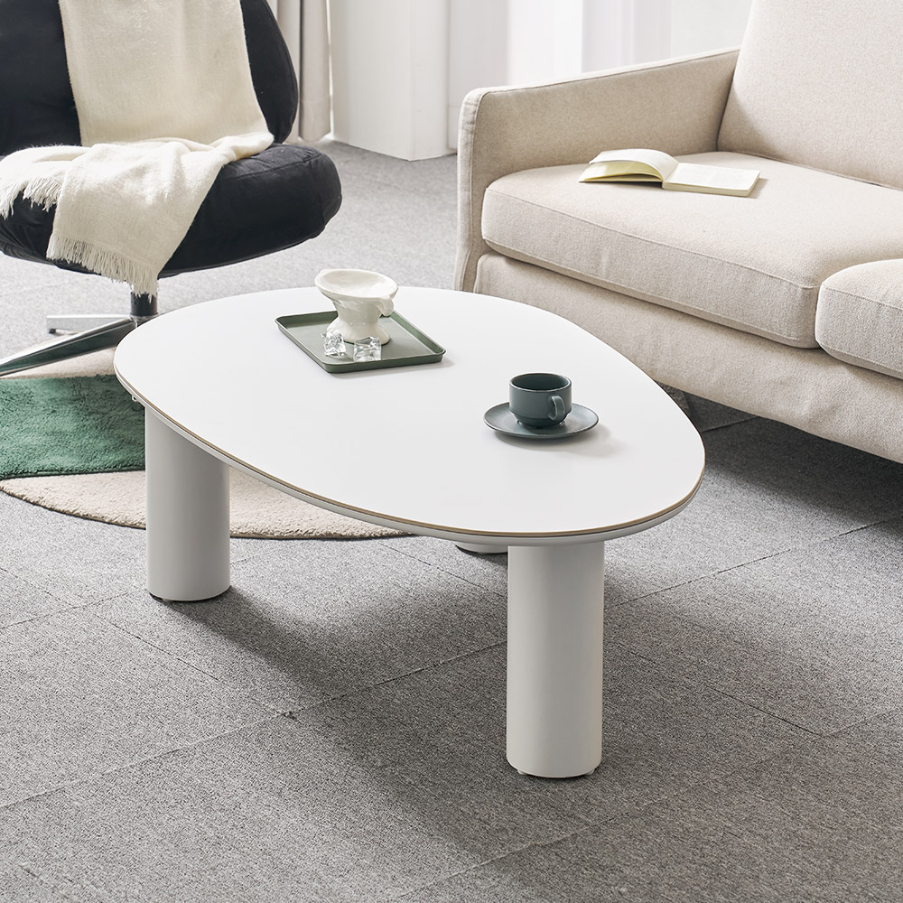 플라빈 세라믹 좌식 소파 거실 테이블 밥상 식탁 물방울 크림베이지 CNM247C