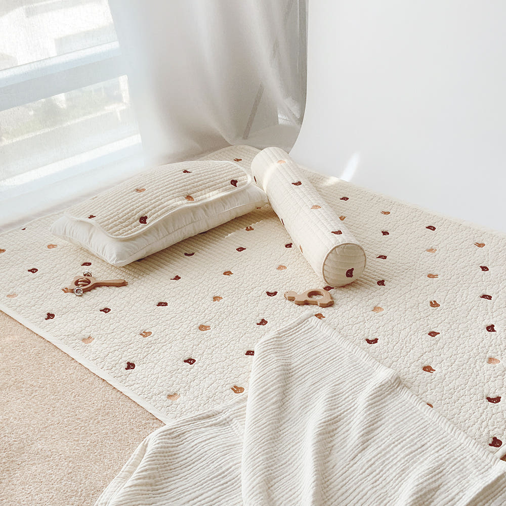 [마롤로뜨] 아기 침대패드 슈퍼싱글 쿠시노 100수 순면 누빔 이불패드 신생아 SS 호환