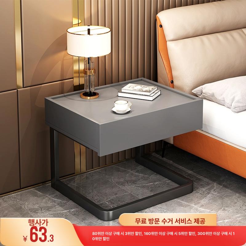 협탁 비밀수납장 침대옆협탁 단서랍 원목 흑류목색 노스아메리칸블랙월넛 조립 필요 - 상세 이미지 2