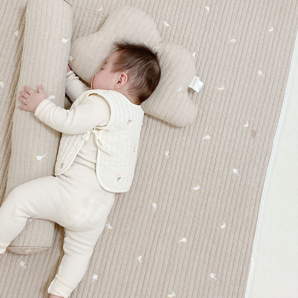 [마롤로뜨] 아기 침대패드 슈퍼싱글 쿠시노 100수 순면 누빔 이불패드 신생아 SS 호환