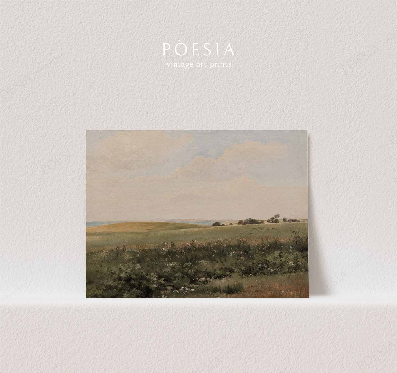 [카를 프레데릭 아가르드] Sommerlandskab med bølgende marker 54.9×39.8 cm 매트&액자 포함 - 상세 이미지 4