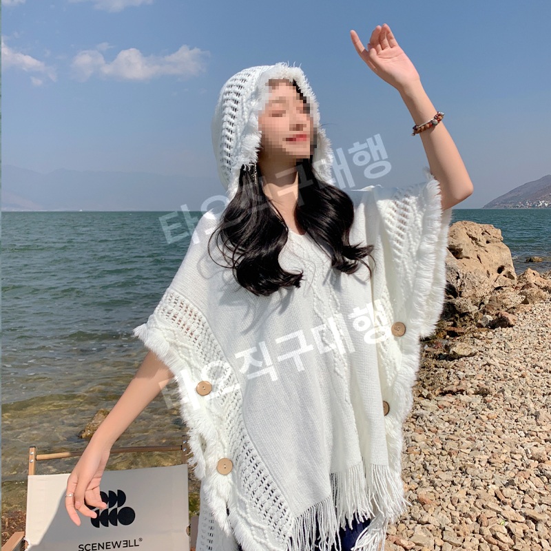 페루판초 어깨숄 망토 몽골판초 판쵸 몽골망토 여성용 가디건 페루판쵸 페루의상 캠핑 - 상품 이미지